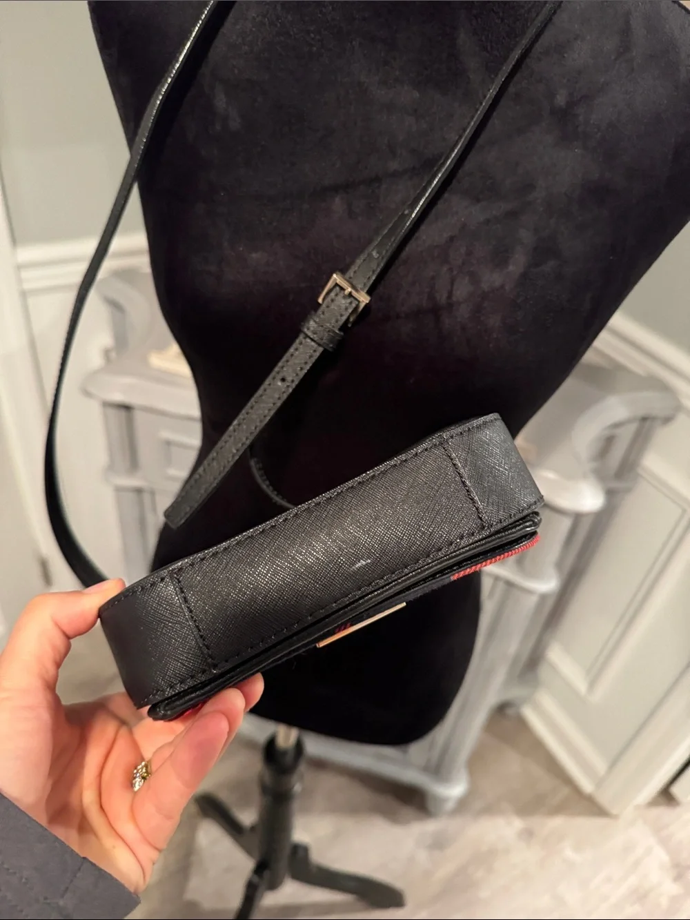 kate spade Red and Black Plaid Crossbody Bag